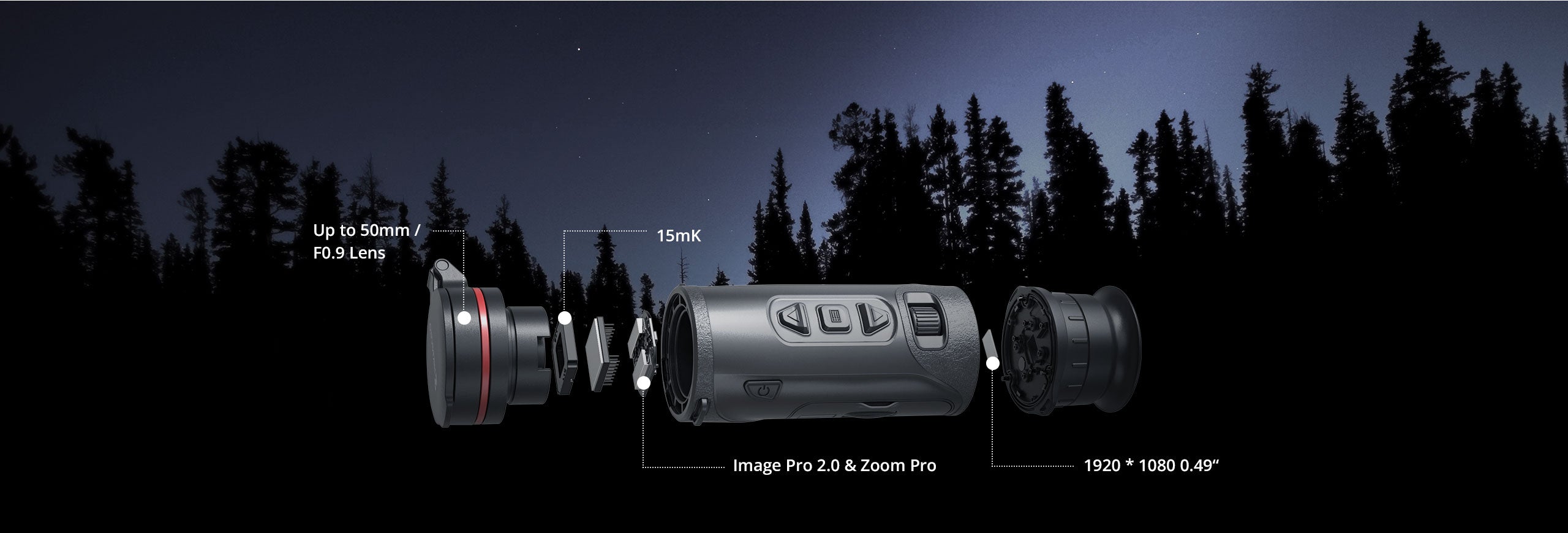 monokular Wärmebildgerät Hikmicro Falcon 2 FQ50LV 2.0 mit Entfernungsmesser 